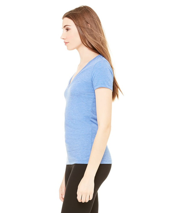 Bella+Canvas 8435 - Camiseta Triblend de manga corta y cuello en V para mujer