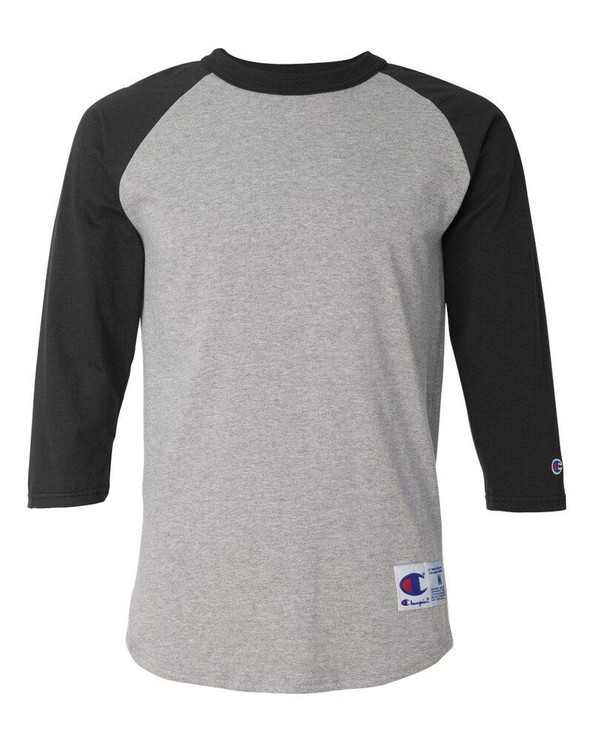 Champion T137 - Camiseta de béisbol de raglán