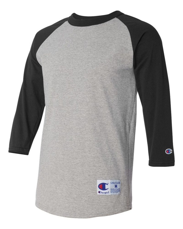 Champion T137 - Camiseta de béisbol de raglán