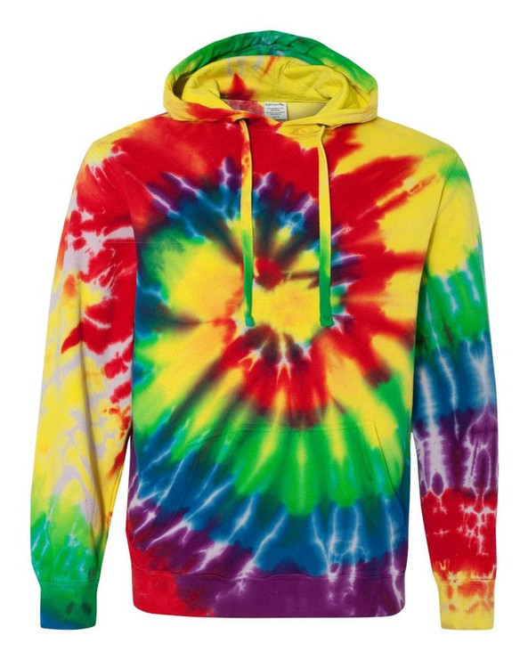 Tie-Dyed 854MS - Multi-Color Spiral Pullover Hooded Sweatshirt