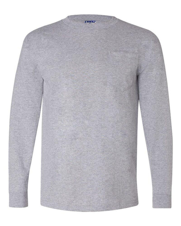 Bayside 3055 - Union-Made Long Sleeve T-Shirt with a Pocket
