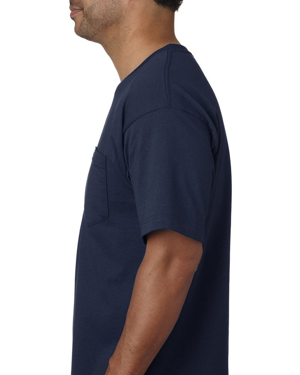 Bayside 5070 - Camiseta de manga corta con bolsillo, fabricada en EE.UU.