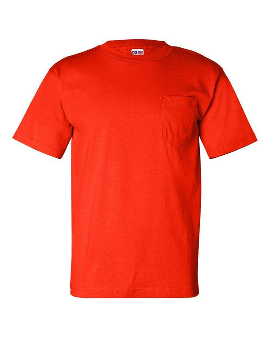 Bayside 7100 - Camiseta de manga corta con bolsillo, fabricada en EE.UU.