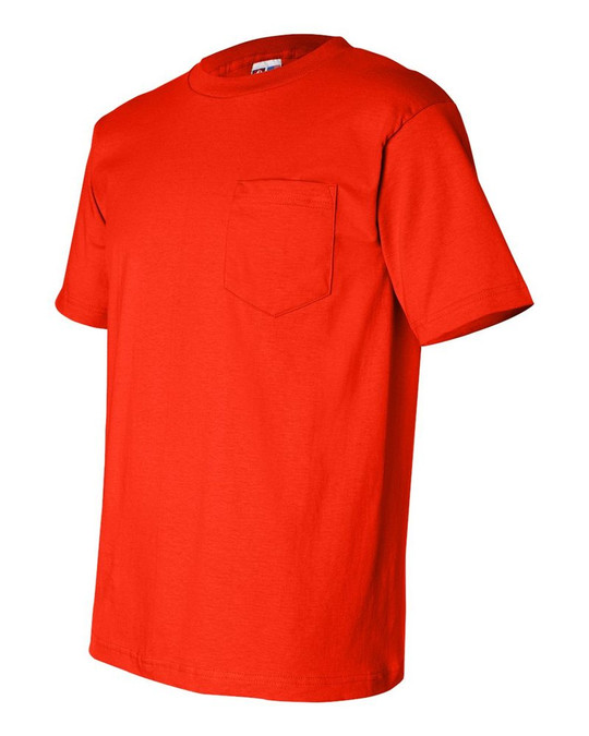 Bayside 7100 - Camiseta de manga corta con bolsillo, fabricada en EE.UU.
