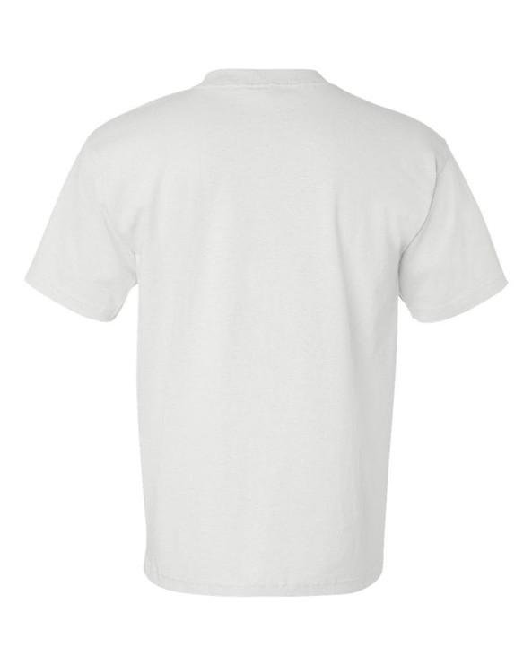 Bayside 7100 - Camiseta de manga corta con bolsillo, fabricada en EE.UU.