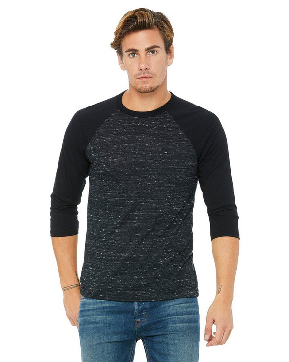 Bella+Canvas 3200 - Remera unisex báisbol Raglan manga 3/4 