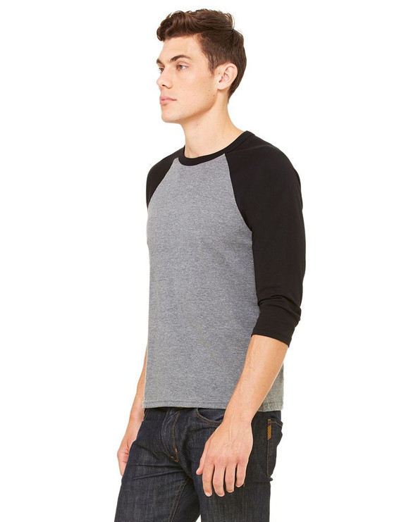 Bella+Canvas 3200 - Remera unisex báisbol Raglan manga 3/4 