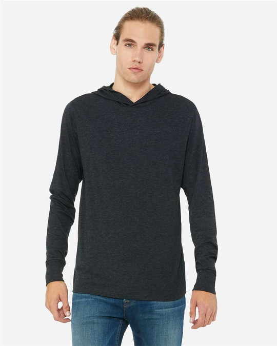 Bella+Canvas 3512 - Camiseta unisex de manga larga con capucha de jersey