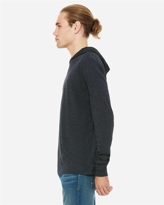 Bella+Canvas 3512 - Camiseta unisex de manga larga con capucha de jersey