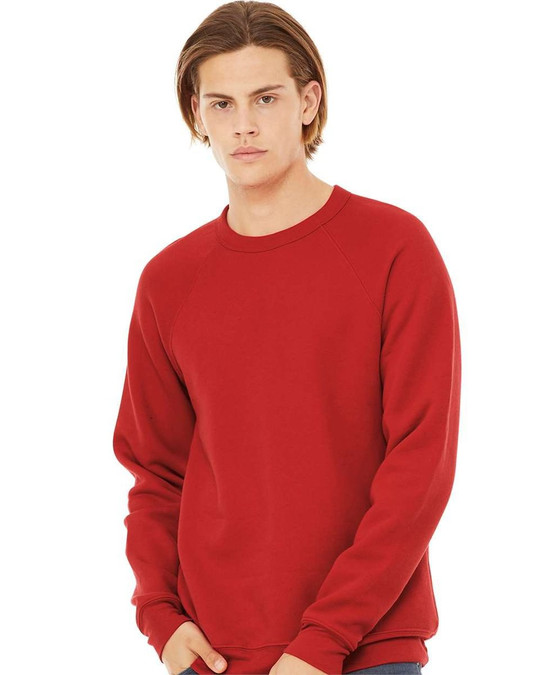 Bella+Canvas 3901 - Sudadera unisex de forro polar con cuello redondo