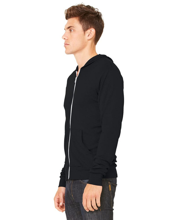 Bella+Canvas 3939 - Triblend Unisex Lightweight Hooded Full-Zip T-Shirt