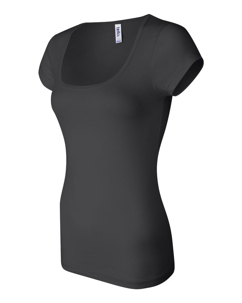 Bella+Canvas 8703 - Ladies' Sheer Mini Rib Scoopneck T-Shirt