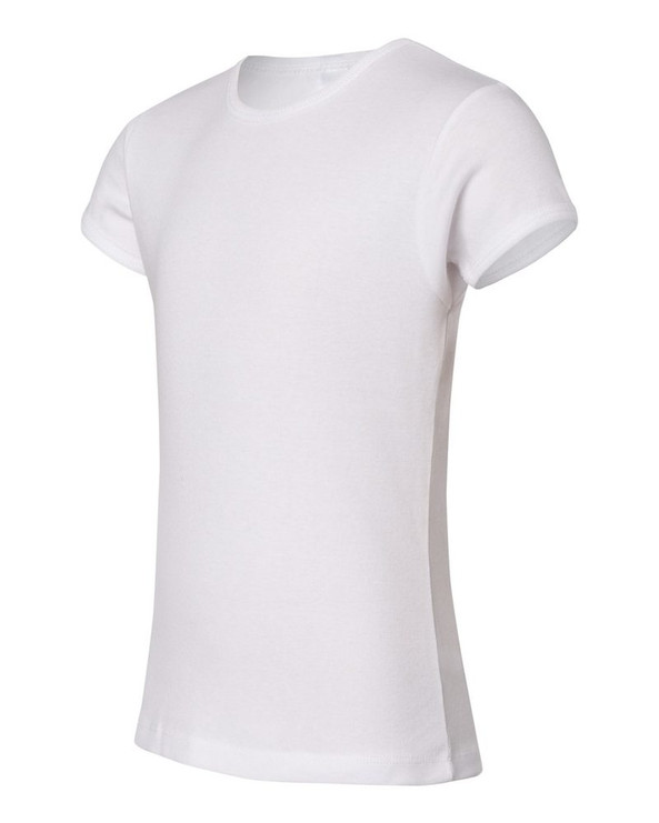 Bella+Canvas 9001 - Girls' Baby Rib Short Sleeve Crewneck T-Shirt