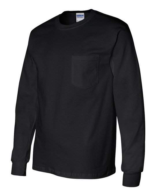 Gildan 2410 - Remera Ultra Cotton de manga larga con bolsillo
