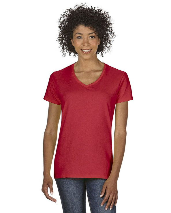Gildan 5V00L - Ladies' Heavy Cotton V-Neck T-Shirt with Tearaway Label
