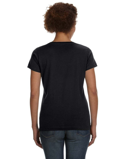 LAT 3507 - Remera fina de jersey con cuello en V