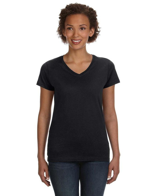 LAT 3507 - Remera fina de jersey con cuello en V