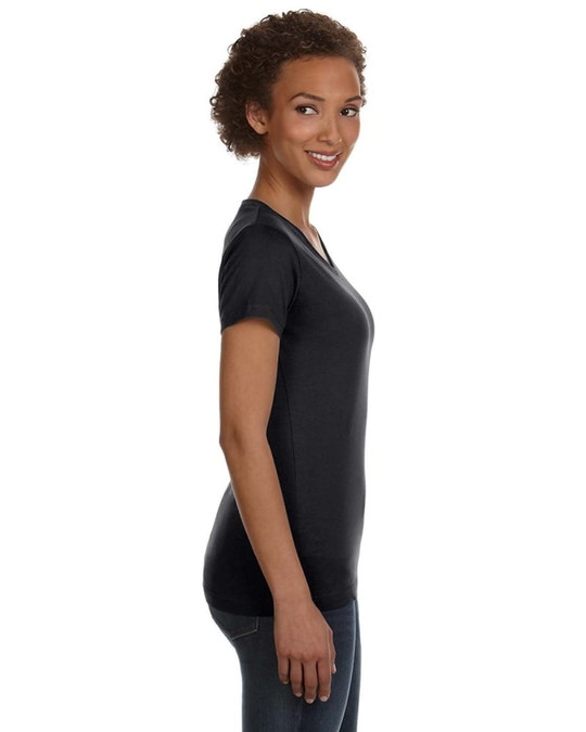 LAT 3507 - Remera fina de jersey con cuello en V