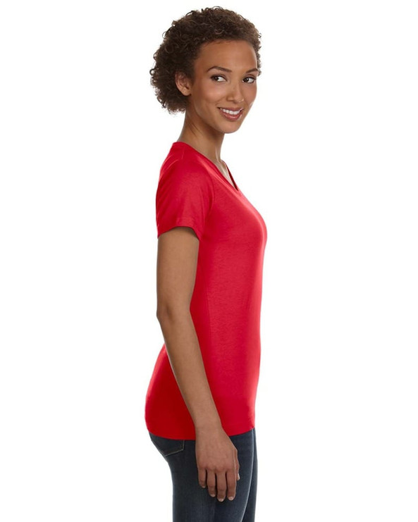 LAT 3507 - Ladies' Fine Jersey V-NeckT-Shirt