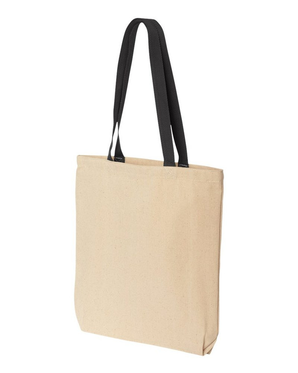 Liberty Bags 8868 - Gusseted 10 Ounce Natural Tote with Colored Handle