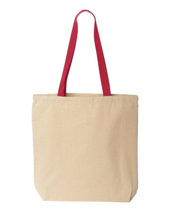 Liberty Bags 8868 - Gusseted 10 Ounce Natural Tote with Colored Handle