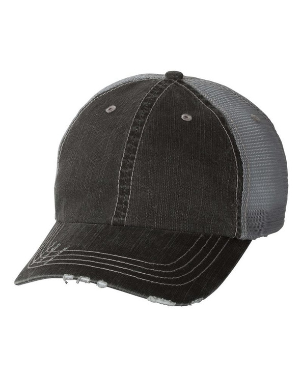Mega Cap 6990 - Herringbone Unstructured Trucker Cap