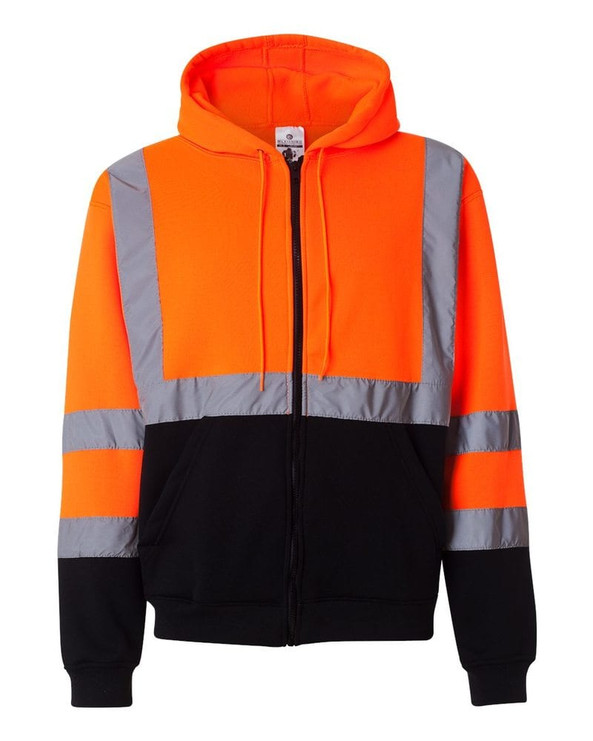 ML Kishigo JS102-103 - Hi-Vis Hooded Full-Zip Sweatshirt