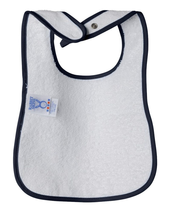 Rabbit Skins 1003 - Infant Terry Snap Bib w/ Contrast Color Binding