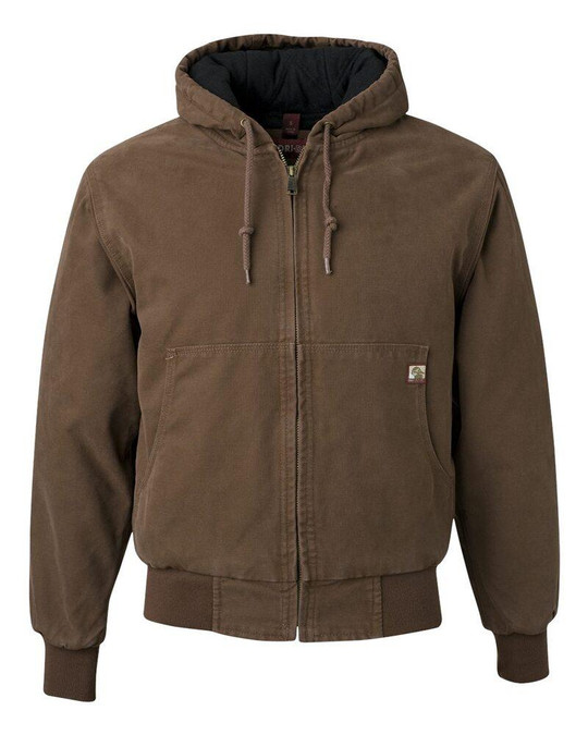 Dri Duck 5020 - Chaqueta de tela Boulder con capucha y forro acolchado de tricot