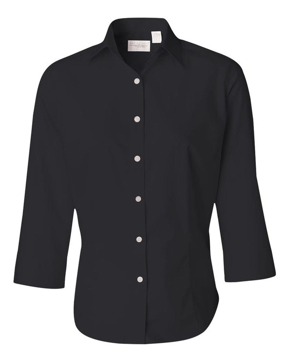 Van Heusen 13V0527 - Ladies' Three-Quarter Sleeve Baby Twill Shirt