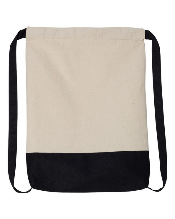 Liberty Bags 8876 - Cotton Canvas Contrast Bottom Drawstring Backpack