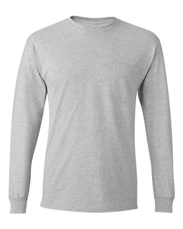 Hanes 5596 - Camiseta de manga larga Tagless® con bolsillo