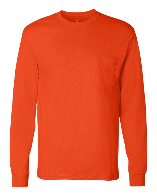 Hanes 5596 - Camiseta de manga larga Tagless® con bolsillo