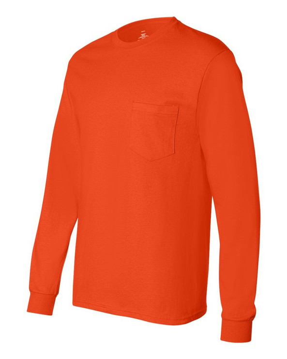 Hanes 5596 - Camiseta de manga larga Tagless® con bolsillo