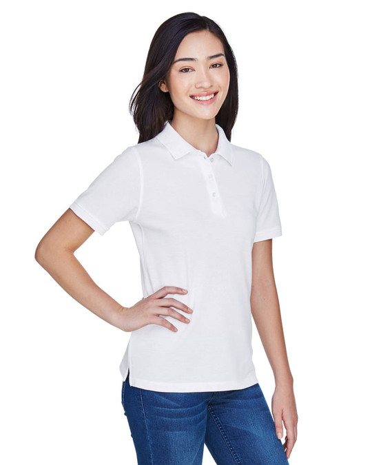 Harriton M265W - Polo Easy Blend para damas de 5.6 oz.