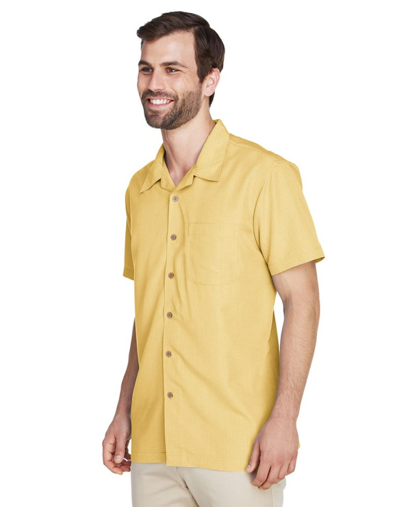 Harriton M560 - Men's Barbados Textured Camp Shirt