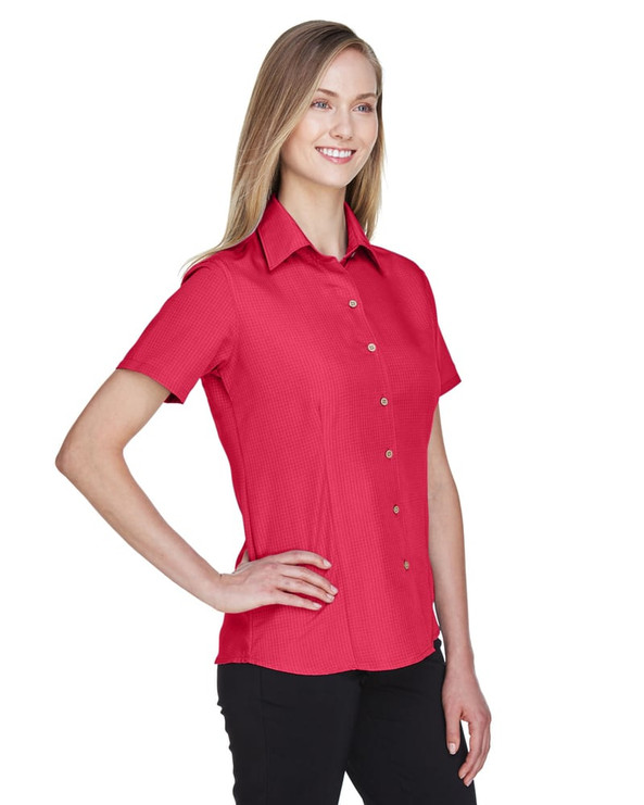 Harriton M560W - Ladies Barbados Textured Camp Shirt