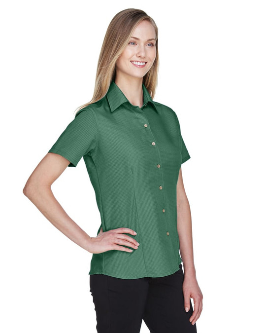 Harriton M560W - Ladies Barbados Textured Camp Shirt