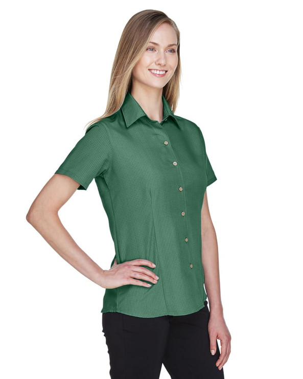 Harriton M560W - Ladies Barbados Textured Camp Shirt