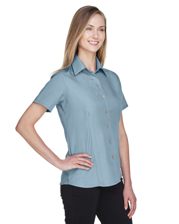 Harriton M560W - Ladies Barbados Textured Camp Shirt