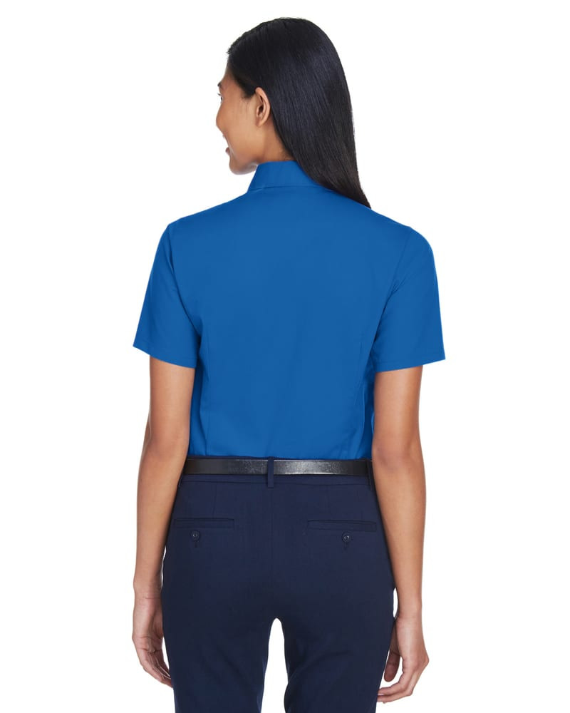 Harriton M500SW - Chemise en sergé à manches courtes Easy Blend pour dames, avec traitement antitaches