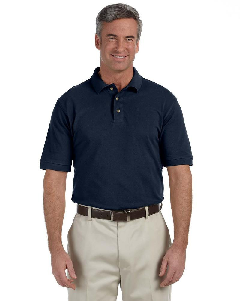Harriton M200T - Polo à manches courtes en piqué de coton Ringspun 6 oz. Tall