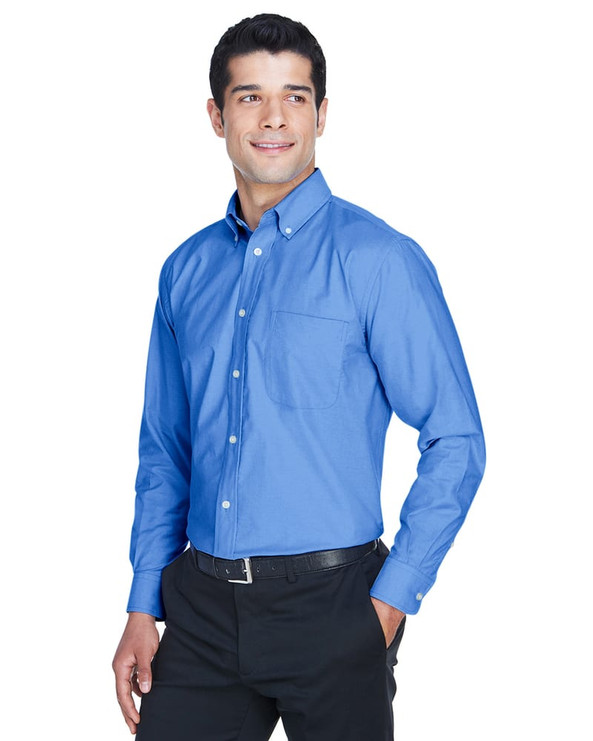Harriton M600 - Men's Long-Sleeve Oxford with Stain-Release