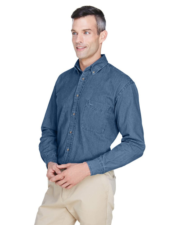 Harriton M550 - Men's 6.5 oz. Long-Sleeve Denim Shirt