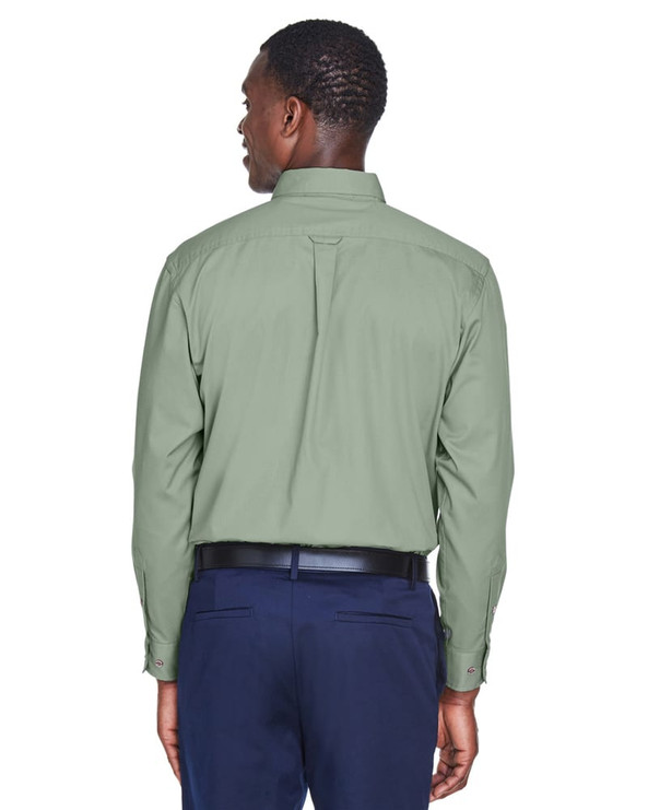 Harriton M500 - Men's Easy Blend Long-Sleeve Twill Shirt with Stain-Release