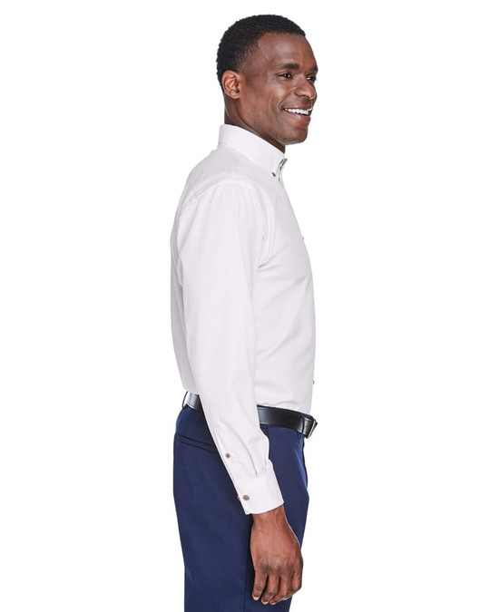 Harriton M500 - Chemise en sergé à manches longues Easy Blend avec traitement anti-taches