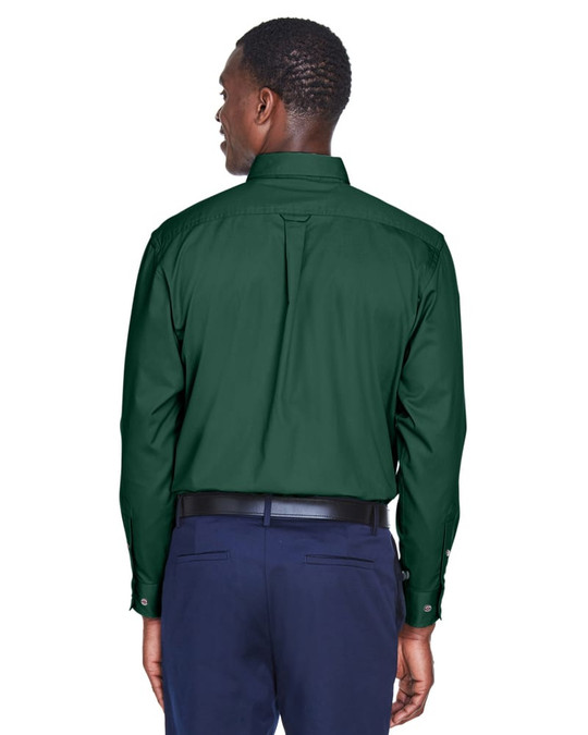 Harriton M500 - Chemise en sergé à manches longues Easy Blend avec traitement anti-taches
