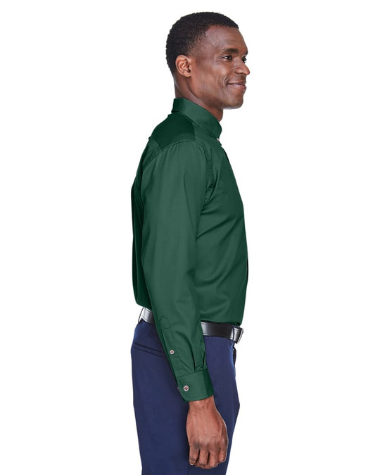 Harriton M500 - Chemise en sergé à manches longues Easy Blend avec traitement anti-taches