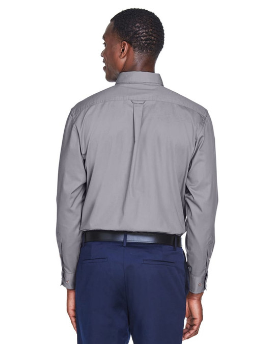 Harriton M500 - Chemise en sergé à manches longues Easy Blend avec traitement anti-taches