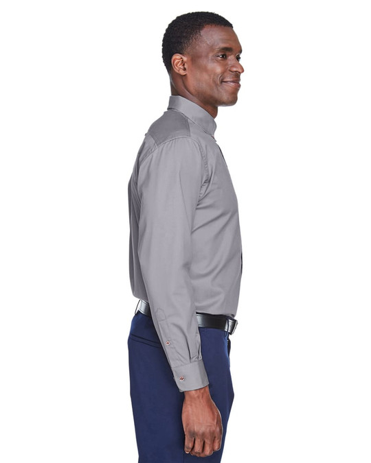 Harriton M500 - Chemise en sergé à manches longues Easy Blend avec traitement anti-taches